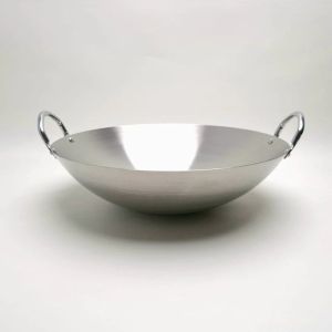 Wajan Kuali Penggorengan Wok Stainless Anti Lengket Golden Flying Fish uk 30cm 32cm36cm38cm