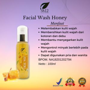 Facial Wash Honey SR12 Sabun Cair Sabun Herbal Sabun Muka Pembersih Wajah Kulit Normal Kering Membersihkan Kotoran Extract Madu Mencerahkan Pencerah Pelembab Berminyak