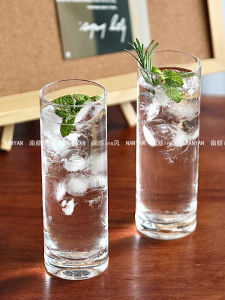 แก้วใสสไตล์ญี่ปุ่น แก้วใสแบบตรงบางเฉียบสำหรับดื่มแอลกอฮอล์ แก้วใสสำหรับรับประทานอาหารแบบยาว แก้วน้ำมัน แก้วเสิร์ฟแอลกอฮอล์แบบบางเฉียบ