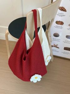 Túi Tote Dệt Dáng Lớn Mùa Hè 2025 Phong Cách Đi Biển Túi Đeo Vai Đơn Thường Ngày Dây Đeo Chữ T in Thanh Lịch Màu Trơn