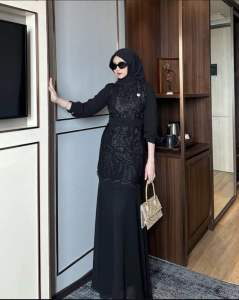 Raya dress gamis bridesmaid kondangan ceruty mix brukat model terbaru 2024 jumbo M L XL/gamis pesta/pernikahan/lebaran