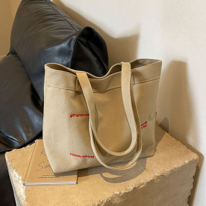Túi Tote Canvas Đơn Giản Thường Ngày Dung Tích Lớn Túi Xách Đeo Vai Đơn Cho Nữ Túi Xách Học Sinh Đi Làm Túi Tote Canvas