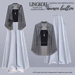 NUMEN BUTTON | Youthful UV Protection Grey 3-piece Set