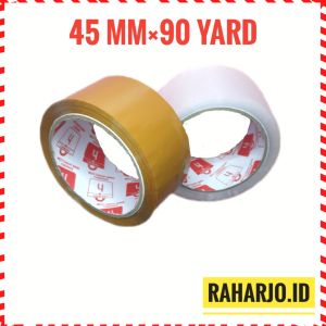 Lakban / Isolasi 45 MM×90 Yard Bening dan Coklat / OPP Tape