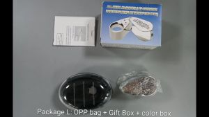 LED Jeweler Glass Loupe Pocket 40X 25mm Magnifier กล้องส่องพระ 9890 กำลังขยาย หน้าเลน์ 25mm ไฟส่อง 3 ดวง เลนส์แก้ว 3 ชั้น กล้องจิ๋ว กล้องส่องผิว