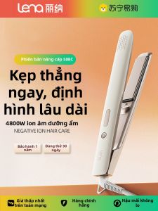 LENA | Lena 2-in-1 Flat Iron And Curling Iron Negative Ion Straightening Brush for Bangs Travel Friendly Ceramic Heated Hair Styling Tool