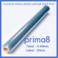 Plastik Mika Lemas Lentur Soft PVC Bening Tebal 040 Lebar 122cm Taplak Meja ECER METERAN. 