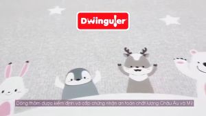 Thảm Sillicon Dwinguler Korea cao cấp chính hãng tiêu chuẩn Châu Âu Thảm chơi cho trẻ em size 190*130*1.2cm