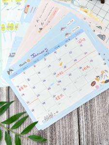 Creative Desk Calendar 16K B5 Size Self-Filling Monthly Plan Paper Taiwan Season Tabletop Planner Daily Month Calendar Notebook