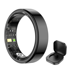 R02S Smart Ring with Charging Case AI Health Analysis Heart Rate Sleep Monitoring Gesture Control Multi Sport Modes Smart Ring