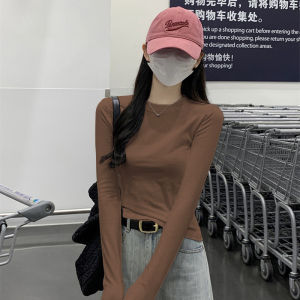 Womens Long Sleeve Base Shirt Small Stand Collar Thermal T-Shirt Korean Style Inner Wear Autumn Winter New Arrival