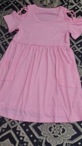KIDS FASHION PINK BAKUNA CASUAL DRESS FOR 2-4 Y/O GIRLS