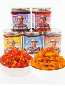 Uncle Big Vegetable Papaya Shredded Grandmother Dish Papaya Crisp Shredded Dried Ballonflower Bottled Garlic Powder and Chilli Paste Hunan Specialty Chili Sauce
