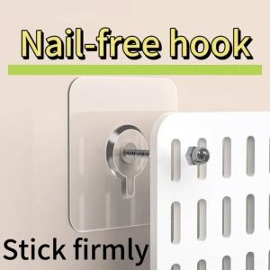 2-20Pcs PVC Strong Adhesive Nails Wall Poster Seamless Wall Hook Waterproof Durable Transparent Kitchen Bathroom Screw Hook