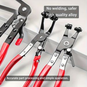 Wire Long Reach Hose Clamp Pliers Set Fuel Oil Water Hose Auto ToolsHose Clamp Pliers for Fuel Oil & Water HosesRed