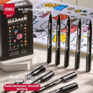 deli | Waterproof Anti-Smudge Double-Ended Outline Pen For Children