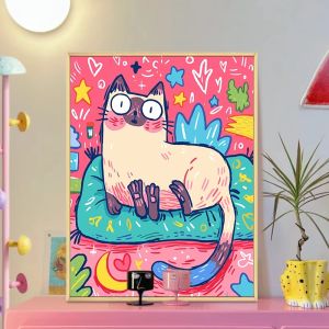 Kayou | Cats Animals Painting By Numbers for Adults DIY Kits HandPainted on Canvas Oil Picture Drawing Coloring By Number