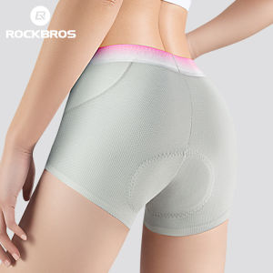 ROCKBROS Women Cycling Underwear 3D Sponge Padded Shockproof Cycling Shorts High Elastic Breathable MTB Road Bike Cycling Briefs