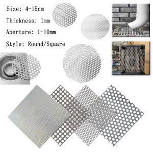 1mm 304 Stainles Steel  Perforated Metal Sheet Swirl Drain Cover Plant Trellis Filter Screen Protection Mat DIY Craft Mesh