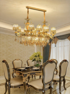 LAIDENG | New Luxurious European Style Jade Chandelier for Villa Living Room Tea Room and Bar Rectangular