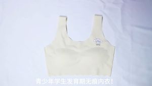 9-18 Years Old Girl Ice Silk Antibacterial Underwear Teenager Bra Girl Girl Development Period Seamless Vest Female Student Training BraBra Budak Perempuan 女童 背心 发育期
