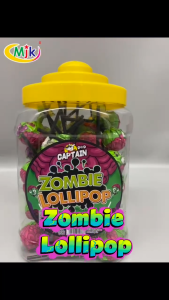 50pcs 1 bottle Halloween lollipops Double-color candies Zombie lollipop (LY-78)