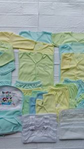Perlengkapan Bayi Newborn Lengkap SNI 0-6 Bulan Paket 42 Pcs Kualitas Premium Baju Celana Popok Kain Waslap Amet Tali Gurita Singlet Sarung Tangan Kaki Panjang Pendek Kutung Pop Kacamata 1 Toko Lengkap Komplit Lusinan Harga Grosir Termurah Murah