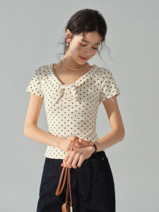 Sweet French Style Lace-Up T-Shirt