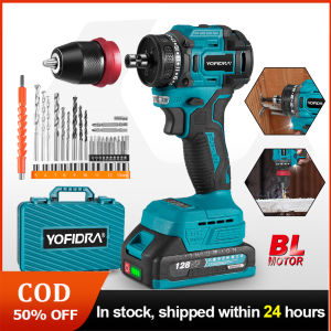 Máy khoan điện không dây 2 in1 động cơ điện không chổi than tuốc nơ vít búa Máy khoan không dây đa chức năng công cụ điện cho Makita 18V Pin