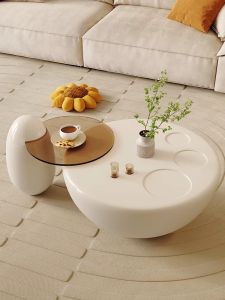 YIZUO | Modern Minimalist Round Coffee Table for Small Living Spaces