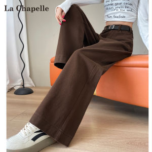 High Waist Straight Leg Brown Denim Jeans Womens Fall 2025 New Style American Washed Wide Leg Pants La Chapelle Ladies Jeans
