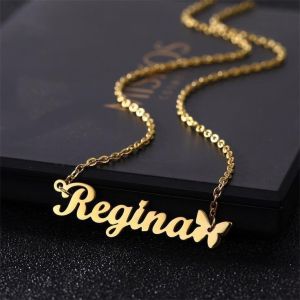 kalung liontin ukirnama/kalung wanita tren 2024/kalung ootd viral/kalung titanium/ukirnama lapis emas/REQUEST NAMA DAN FONT HURUF DI CHAT SELLER