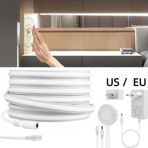 24V COB Neon Strip Light 280LEDs/M Solid Silicone Gel Tube With Dimmable Touch & Hand Sweep Motion Sensor Switch Waterproof Tape