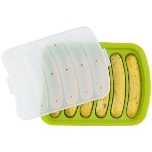 6 Grids Silicone DIY Sausage Maker Mould Hot Dog Making Moulds with Lid Lid Kitchen Household Sausages
