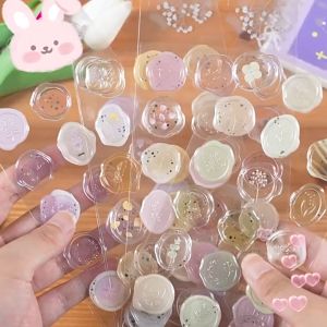 INS Sealing Dear Clear Series 3D Wax Seal Patterns Deco Stickers DIY Decorations Journal Scrapbooking Envelope Labels