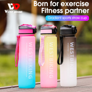 WEST BIKING 1L Sports Water Bottle Portable Outdoor Sports Water Bottle Durable Ultralight Plastic Large Capacity Water Bottle