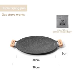 BISINNA 30CM Outdoor BBQ Grill Pan Non Stick Stovetop Baking Tray Korean Roastig Grill Plate Camping Equipment
