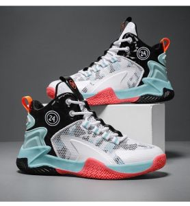 High quality new fashion kids basketball shoes for boys breathable rubber snekaers for children with box(size 28-39)