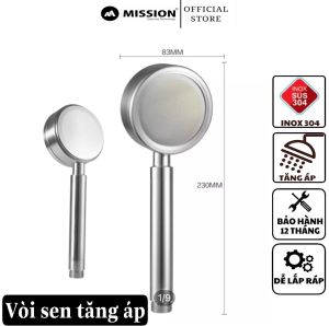 Vỏi hoa sen tăng áp INOX 304 tăng áp nước mạnh hơn 300%