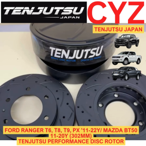 (1 PAIR) Tenjutsu Japan FORD RANGER T6 T8 T9 Px 11-22Y/ MAZDA BT50 11-20Y Front Sport Disc Rotor Slotted Drilled