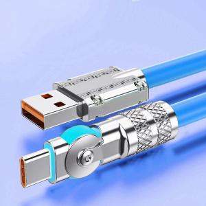 NNBILI 120W Fast Charge USB Type C Cable 180 ° Rotation Elbow Cable for Game for Xiaomi Redmi Honor Phone Charger USB C Cable