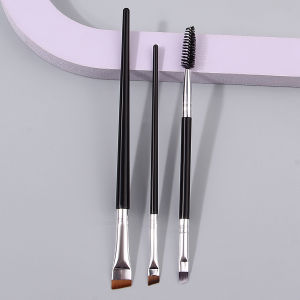 2PCS ultra-thin fine large and small blade eyeliner brush &1PCS double-headed spiral eyelash detail brush Makeup brush tools