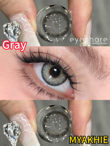 EyeShare 2 pieces softlens MYAKHIE Seri soflen brown gray Buku terlaris warna lensa kontak 00 tanpa gelar diameter 14.2mm Suitable for Riasan mata eyes 1 Yearly Used