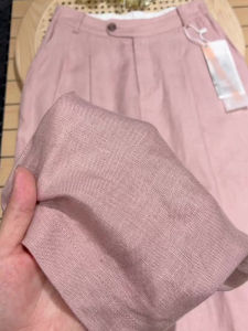 Quần ống rộng lanh cotton PAIBOLI cỡ lớn màu trơn ống đứng