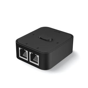 Kebidumei | KEBIDUMEI 2Port 1000Mbps RJ45 Splitter Switch 2 In 1 Out/1 In 2 Out Gigabit LAN Connector Coupler For Laptop TV Box Plug & Play