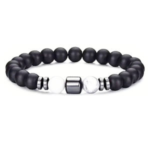 Men Bracelet Trendy Bead Volcanic Stone Hematite Tiger Eye Peacock Obsidian Black Gallstones Mixed Jewelry Accessory For Women