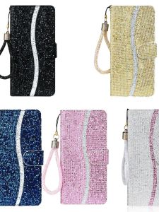 Shiny Sequin Phone Case for  6 7 8 plus X XR 11 12 13 pro Max 14 pro Max 15 15 pro Max 16 pro Max 17 pro Luxury Flap Style Leather Cover