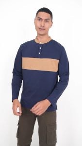 Forest Premium Weight Cotton Slim Fit Mandarin Collar Long Sleeve T Shirt Men | T Shirt Lelaki Lengan Panjang - 621308