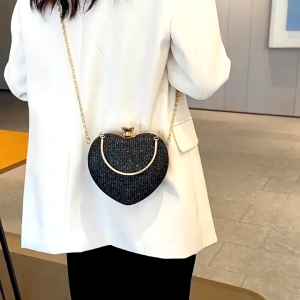 【COD/Original】New Evening Dress Handbag Wedding Diagonal Cross Bag Bridal Metal Bow Handbag Chain Shoulder Bag