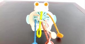 1 Year Old Toys - Montessori Toys for Babies Sensory Toys for Toddlers with Pink Astronaut Food Grade Silicone Baby Toys - Pull String Activity Toys for Newborn Early Development for Boys Girls